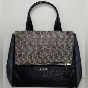 Givenchy Large Pandora Grey Water-snake  and Blue and Black Python Bag